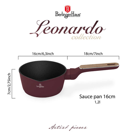  BH/8292, Sartén 16cm, Burdeos Mate, Madera, Sartén 16 cm a., Nuevo diseño de mango, Sartén, Batería de cocina, Cocina, Ollas y cazuelas, Cacerola