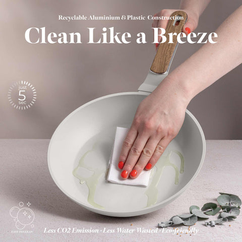  BH/8308, Sartén 24cm, Crema Mate, Madera, Sartén 24cm, Nuevo diseño de mango, Sartén, Utensilios de cocina, Cocina, Sartenes