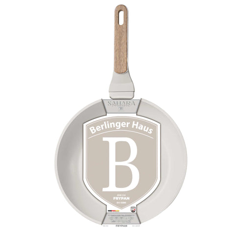  BH/8309, Sartén de 28 cm, Crema Mate, Madera, Sartén de 28 cm, Nuevo diseño de mango, Sartén, Utensilios de cocina, Cocina, Sartenes