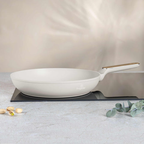  BH/8309, Sartén de 28 cm, Crema Mate, Madera, Sartén de 28 cm, Nuevo diseño de mango, Sartén, Utensilios de cocina, Cocina, Sartenes
