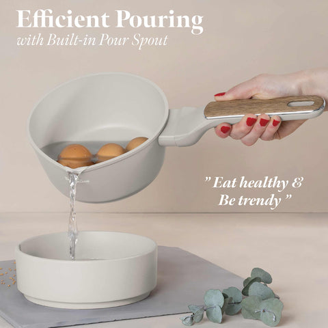  BH/8311, Cacerola 16cm, Crema Mate, Madera, Cacerola 16 cm a., Nuevo diseño de mango, Cacerola, Batería de cocina, Cocina, Ollas y cazuelas, Cacerola