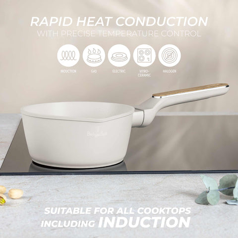  BH/8311, Cacerola 16cm, Crema Mate, Madera, Cacerola 16 cm a., Nuevo diseño de mango, Cacerola, Batería de cocina, Cocina, Ollas y cazuelas, Cacerola