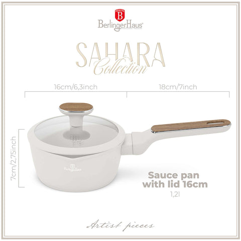  BH/8312, Cacerola con tapa 16cm, Crema Mate, Madera, Cacerola 16 cm b., Nuevo diseño de mango, Cacerola, Cacerola con tapa, Batería de cocina, Cocina, Ollas y cazuelas, Cacerola