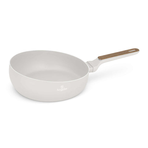  BH/8313, Sartén plegable de 26 cm, color crema mate, madera, sartén plegable de 26 cm, nuevo diseño de mango, sartén, sartén plegable, sartén, utensilios de cocina, cocina