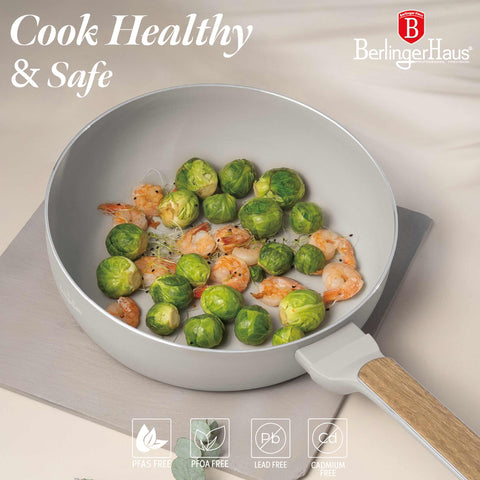  BH/8313, Sartén plegable de 26 cm, color crema mate, madera, sartén plegable de 26 cm, nuevo diseño de mango, sartén, sartén plegable, sartén, utensilios de cocina, cocina