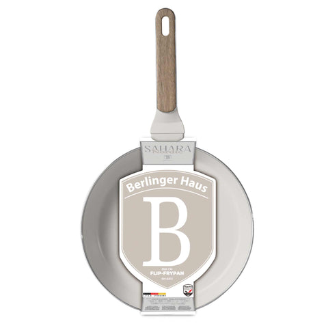  BH/8313, Sartén plegable de 26 cm, color crema mate, madera, sartén plegable de 26 cm, nuevo diseño de mango, sartén, sartén plegable, sartén, utensilios de cocina, cocina