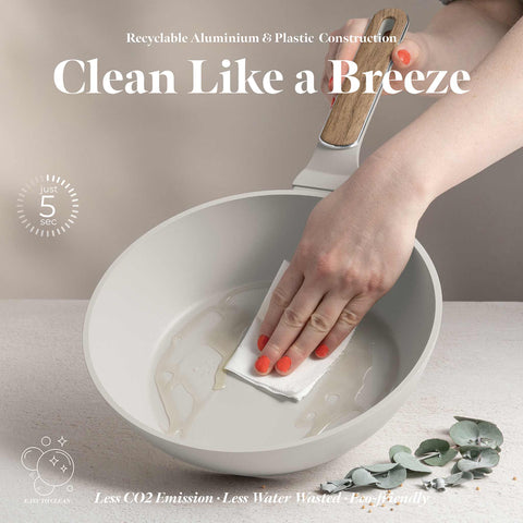  BH/8314, Sartén honda con tapa 24cm, Crema Mate, Madera, Sartén honda 24 cm, Nuevo diseño de mango, Sartén, Sartén honda, Sartén honda con tapa, Sartén, Batería de cocina, Cocina, Sartenes