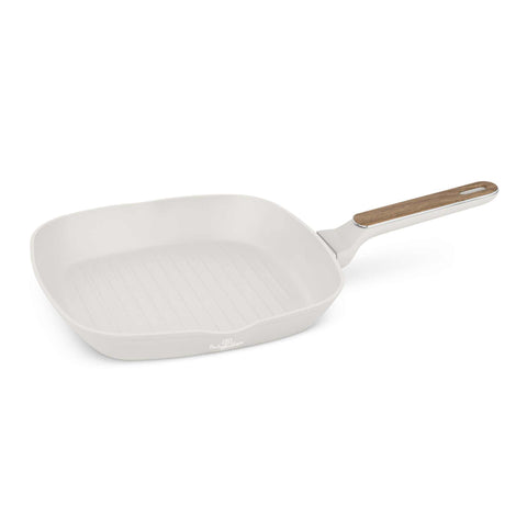  BH/8316, Sartén para parrilla de 28 cm, color crema mate, madera, sartén para parrilla de 28 cm, nuevo diseño de mango, sartén, sartén para freír, sartén para parrilla, utensilios de cocina, cocina, sartenes
