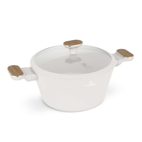  BH/8320, Cacerola con tapa 24cm, Crema Mate, Madera, Cacerola 24 cm, Nuevo diseño de mango, Cacerola, Olla, Cacerola con tapa, Batería de cocina, Cocina, Ollas y cazuelas