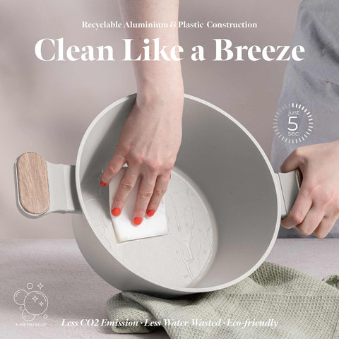  BH/8320, Cacerola con tapa 24cm, Crema Mate, Madera, Cacerola 24 cm, Nuevo diseño de mango, Cacerola, Olla, Cacerola con tapa, Batería de cocina, Cocina, Ollas y cazuelas