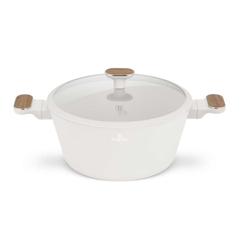  BH/8321, Cacerola con tapa 28cm, Crema Mate, Madera, Cacerola de 28 cm, Nuevo diseño de mango, Cacerola, Olla, Cacerola con tapa, Batería de cocina, Cocina, Ollas y cazuelas