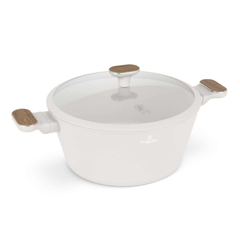  BH/8321, Cacerola con tapa 28cm, Crema Mate, Madera, Cacerola de 28 cm, Nuevo diseño de mango, Cacerola, Olla, Cacerola con tapa, Batería de cocina, Cocina, Ollas y cazuelas
