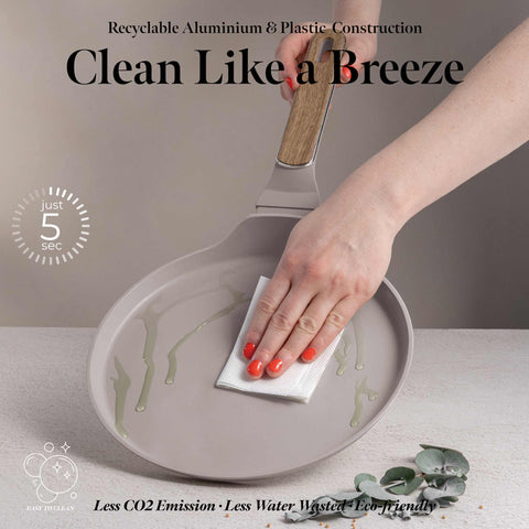  BH/8329, Sartén para panqueques de 25 cm, color topo mate, madera, sartén para panqueques de 25 cm, nuevo diseño de mango, sartén para panqueques, utensilios de cocina, cocina