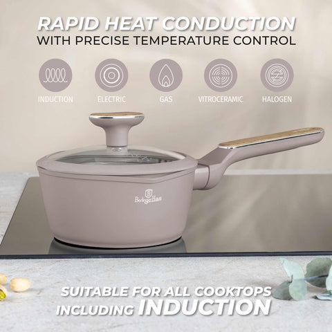  BH/8331, Cacerola con tapa 16cm, Topo mate, Madera, Cacerola 16 cm b., Nuevo diseño de mango, Cacerola, Cacerola con tapa, Batería de cocina, Cocina, Ollas y cazuelas, Cacerola