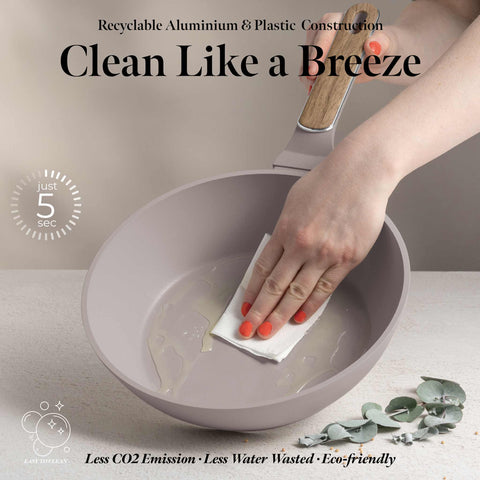  BH/8333, Sartén honda con tapa 24cm, Topo Mate, Madera, Sartén honda 24 cm, Nuevo diseño de mango, Sartén, Sartén honda, Sartén honda con tapa, Sartén, Batería de cocina, Cocina, Sartenes