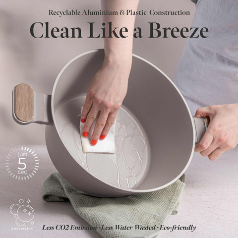  BH/8340, Cacerola con tapa 28cm, Topo mate, Madera, Cacerola de 28 cm, Nuevo diseño de mango, Cacerola, Olla, Cacerola con tapa, Batería de cocina, Cocina, Ollas y cazuelas