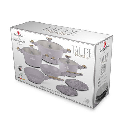  BH/8343, juego de utensilios de cocina de 10 piezas, color topo mate, madera, juego de utensilios de cocina de 10 piezas c., nuevo diseño de mango, juego de utensilios de cocina, ollas y sartenes, juego de ollas y sartenes, juego, cocina, utensilios de cocina, ollas y cazuelas