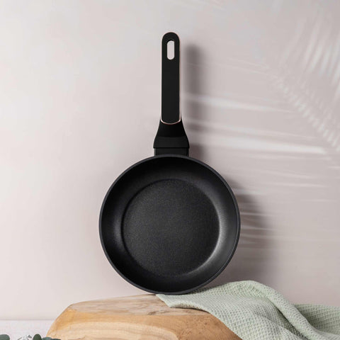  BH/8345, Sartén de 20 cm, Negro mate, Oro rosa, Sartén de 20 cm, Nuevo diseño de mango, Sartén, Utensilios de cocina, Cocina, Sartenes