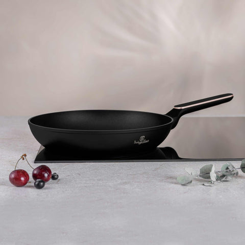 BH/8347, Sartén de 28 cm, Negro mate, Oro rosa, Sartén de 28 cm, Nuevo diseño de mango, Sartén, Utensilios de cocina, Cocina, Sartenes