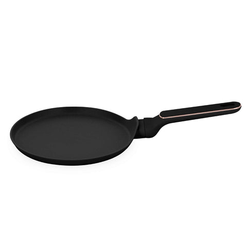  BH/8348, Sartén para panqueques de 25 cm, Negro mate, Oro rosa, Sartén para panqueques de 25 cm, Nuevo diseño de mango, Sartén para panqueques, Utensilios de cocina, Cocina