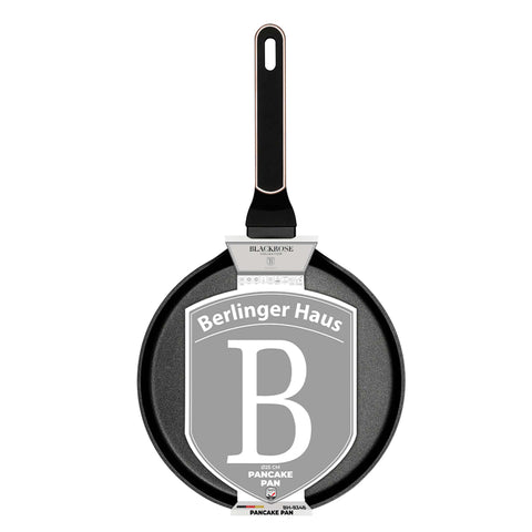  BH/8348, Sartén para panqueques de 25 cm, Negro mate, Oro rosa, Sartén para panqueques de 25 cm, Nuevo diseño de mango, Sartén para panqueques, Utensilios de cocina, Cocina