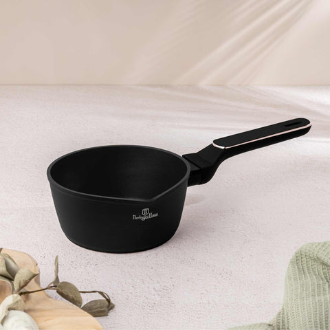 BH/8349, Sartén de 16 cm, Negro mate, Oro rosa, Sartén de 16 cm, Nuevo diseño de mango, Sartén, Batería de cocina, Cocina, Ollas y cazuelas, Cacerola