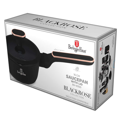  BH/8350, Cacerola con tapa 16cm, Negro mate, Oro rosa, Cacerola 16 cm b., Nuevo diseño de mango, Cacerola, Cacerola con tapa, Batería de cocina, Cocina, Ollas y cazuelas, Cacerola