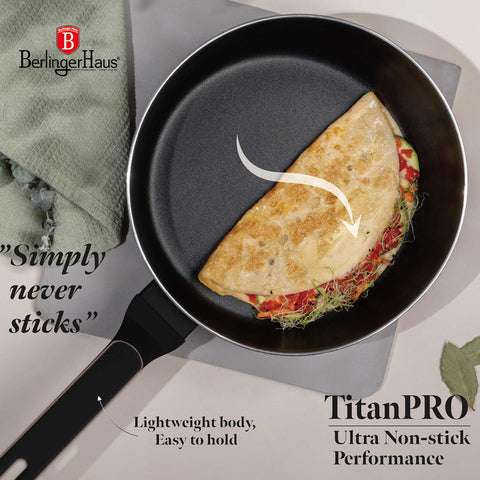  BH/8351, Sartén plegable de 26 cm, Negro mate, Oro rosa, Sartén plegable de 26 cm, Nuevo diseño de mango, Sartén, Sartén plegable, Sartén, Batería de cocina, Cocina, Sartenes, Sartén doble