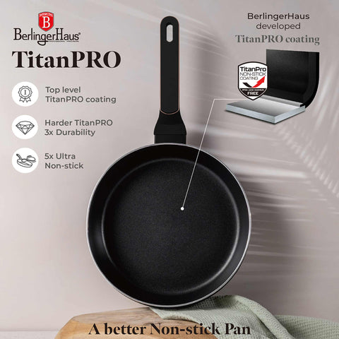  BH/8351, Sartén plegable de 26 cm, Negro mate, Oro rosa, Sartén plegable de 26 cm, Nuevo diseño de mango, Sartén, Sartén plegable, Sartén, Batería de cocina, Cocina, Sartenes, Sartén doble