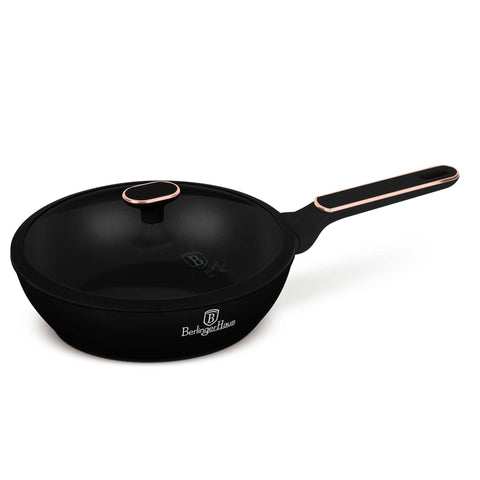  BH/8352, Sartén honda con tapa 24cm, Negro mate, Oro rosa, Sartén honda 24 cm, Nuevo diseño de mango, Sartén, Sartén honda, Sartén honda con tapa, Sartén, Batería de cocina, Cocina, Sartenes
