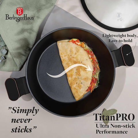 BH/8356,LP,BH,250,Olla baja con tapa de 28 cm,Negro mate,Oro rosa,Olla baja de 28 cm,Nuevo diseño de asa,Olla baja,Olla baja con tapa,Olla,Utensilios de cocina,Cocina,Ollas y cazuelas