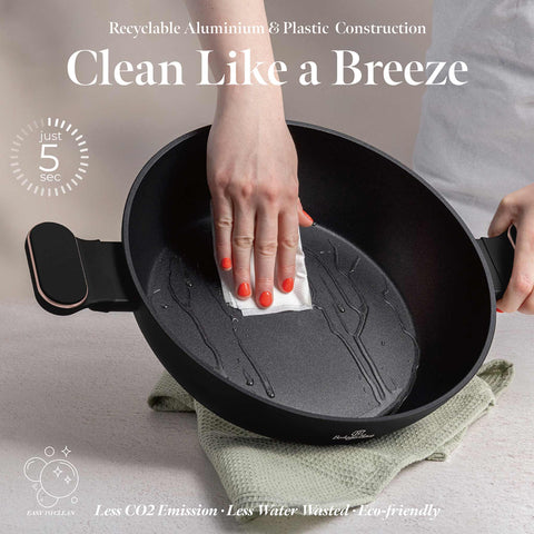 BH/8356,LP,BH,250,Olla baja con tapa de 28 cm,Negro mate,Oro rosa,Olla baja de 28 cm,Nuevo diseño de asa,Olla baja,Olla baja con tapa,Olla,Utensilios de cocina,Cocina,Ollas y cazuelas