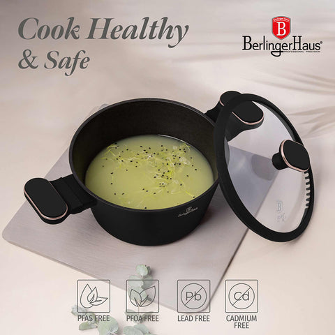  BH/8357,LP,BH,251,Cacerola con tapa 20cm,Negro mate,Oro rosa,Cacerola 20 cm,Nuevo diseño de asa,Cacerola,Olla,Cacerola con tapa,Utensilios de cocina,Cocina,Ollas y cazuelas