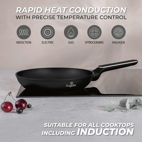  BH/8360, juego de 3 sartenes, negro mate, oro rosa, juego de 3 sartenes a., nuevo diseño de mango, sartén, juego de sartenes, sartén, juego de sartenes, utensilios de cocina, cocina, sartenes, juego de sartenes