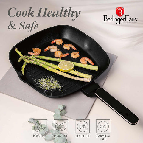 BH/8361, juego de 3 sartenes, negro mate, oro rosa, juego de 3 sartenes b., nuevo diseño de mango, sartén, juego de sartenes, sartén, juego de sartenes, sartén para parrilla, utensilios de cocina, cocina, sartenes, juego de sartenes