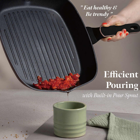 BH/8361, juego de 3 sartenes, negro mate, oro rosa, juego de 3 sartenes b., nuevo diseño de mango, sartén, juego de sartenes, sartén, juego de sartenes, sartén para parrilla, utensilios de cocina, cocina, sartenes, juego de sartenes