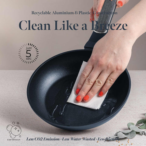  BH/8364, Sartén 20cm, Azul Mate, Madera Gris, Sartén 20 cm, Nuevo diseño de mango, Sartén, Utensilios de cocina, Cocina, Sartenes