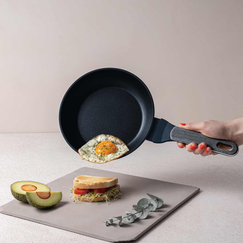  BH/8364, Sartén 20cm, Azul Mate, Madera Gris, Sartén 20 cm, Nuevo diseño de mango, Sartén, Utensilios de cocina, Cocina, Sartenes