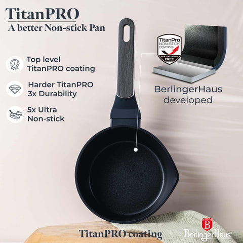  BH/8368, Sartén 16cm, Azul Mate, Madera Gris, Sartén 16 cm a., Nuevo diseño de mango, Sartén, Batería de cocina, Cocina, Ollas y Cazuelas, Cacerola