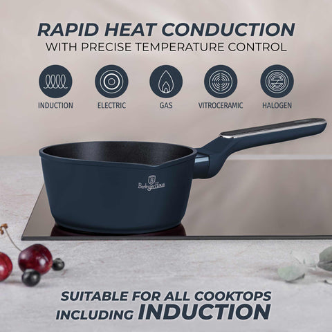  BH/8368, Sartén 16cm, Azul Mate, Madera Gris, Sartén 16 cm a., Nuevo diseño de mango, Sartén, Batería de cocina, Cocina, Ollas y Cazuelas, Cacerola