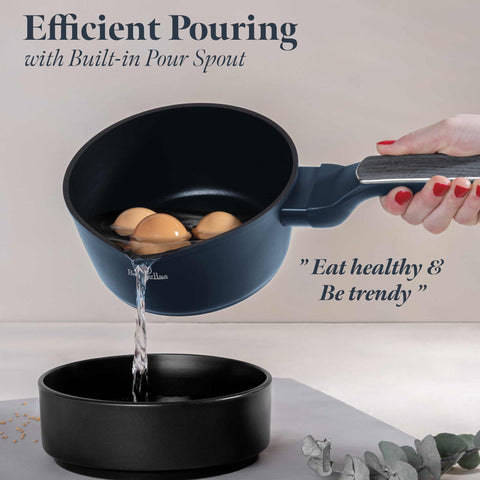  BH/8368, Sartén 16cm, Azul Mate, Madera Gris, Sartén 16 cm a., Nuevo diseño de mango, Sartén, Batería de cocina, Cocina, Ollas y Cazuelas, Cacerola