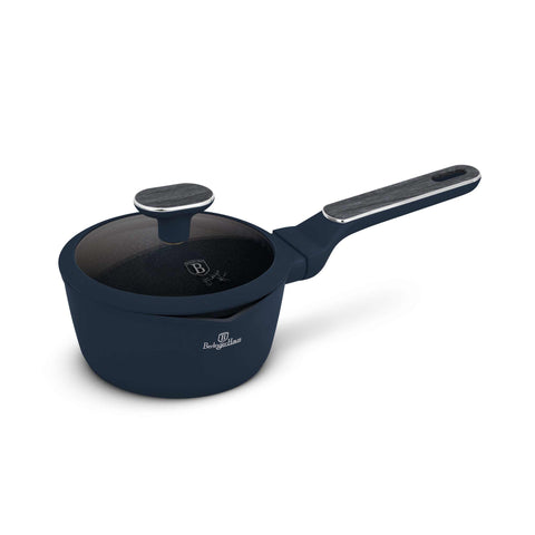  BH/8369, Cacerola con tapa 16cm, Azul Mate, Madera Gris, Cacerola 16 cm b., Nuevo diseño de mango, Cacerola, Cacerola con tapa, Batería de cocina, Cocina, Ollas y cazuelas, Cacerola