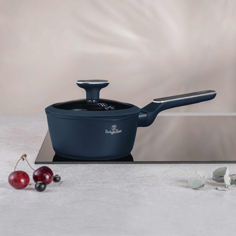  BH/8369, Cacerola con tapa 16cm, Azul Mate, Madera Gris, Cacerola 16 cm b., Nuevo diseño de mango, Cacerola, Cacerola con tapa, Batería de cocina, Cocina, Ollas y cazuelas, Cacerola