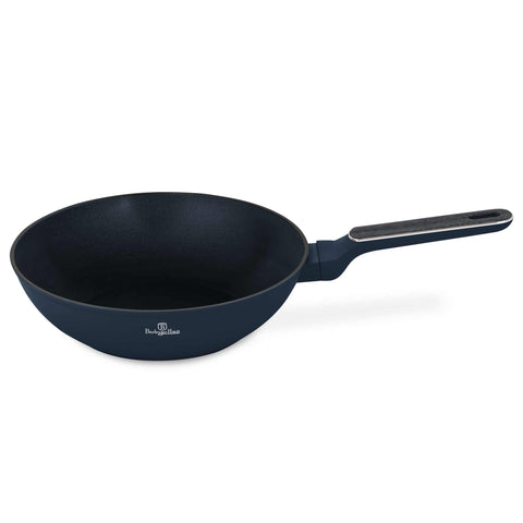  BH/8372, Wok 28cm, Azul Mate, Madera Gris, Wok 28 cm, Nuevo diseño de mango, Wok, Batería de cocina, Cocina, Sartenes