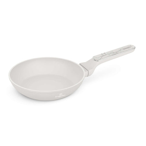 Product image of Frypan 20cm. Part of the Sahara Marble Collection . Features: • Material: forged aluminum with non-stick titanPro coating • Frypan Ø20*4,5 cm 1,0L • Color: matt cream, marble REGISTERED DESIGN BY BERLINGER HAUS!. (Studio view). Official Berlinger Haus product, boosted by Promintra sl.