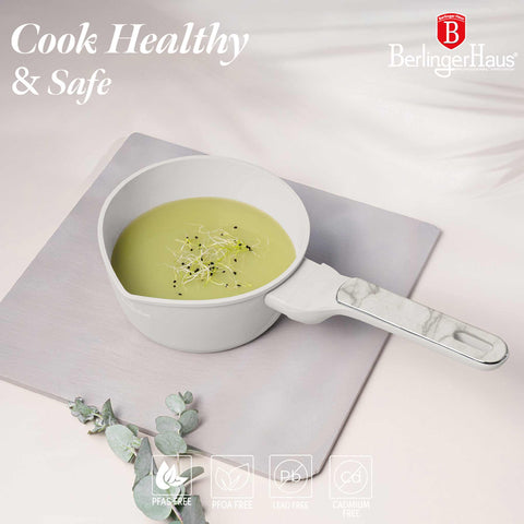  BH/8387, Cacerola de 16 cm, Crema Mate, Mármol, Cacerola de 16 cm a., Nuevo diseño de mango, Cacerola, Batería de cocina, Cocina, Ollas y cazuelas, Cacerola