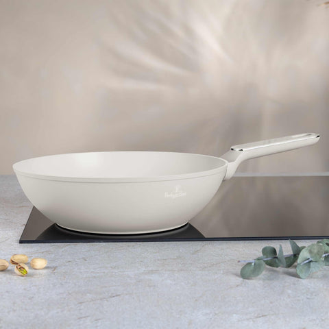  BH/8391, Wok 28cm, Crema Mate, Mármol, Wok de 28 cm, Nuevo diseño de mango, Wok, Batería de cocina, Cocina, Sartenes