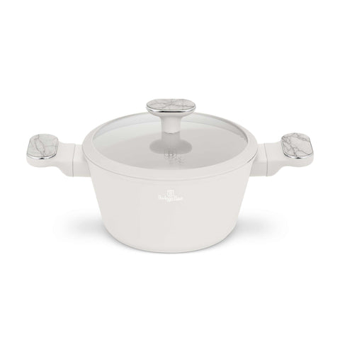  BH/8395, Cacerola con tapa 20cm, Crema Mate, Mármol, Cacerola de 20 cm, Nuevo diseño de mango, Cacerola, Olla, Cacerola con tapa, Batería de cocina, Cocina, Ollas y cazuelas