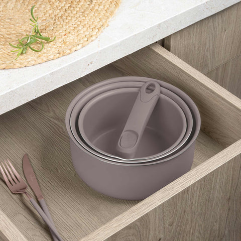 BH/8422, juego de utensilios de cocina de 13 piezas, color topo mate, madera, juego de utensilios de cocina de 13 piezas a., nuevo diseño de mango, mango de clic, utensilios de cocina inteligentes, juego de utensilios de cocina, ollas y sartenes, juego de ollas y sartenes, juego, clic, cocina, utensilios de cocina, ollas y cazuelas