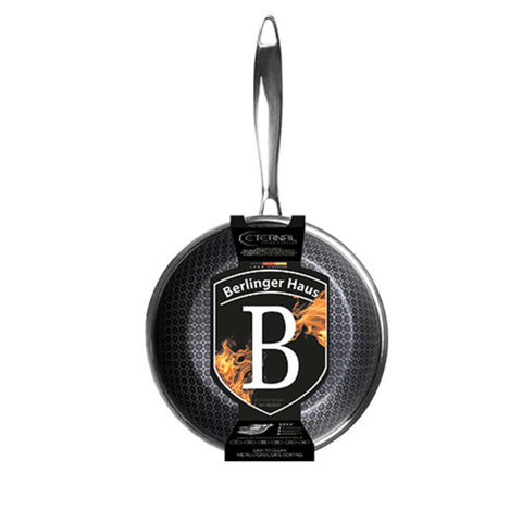 Product image of Frypan 20cm. Part of the Eternal Collection . Features: • Material: stainless steel with laser-cut surface • Size: 20*4,5 cm 1,0L REGISTERED DESIGN BY BERLINGER HAUS!. (Studio view). Official Berlinger Haus product, boosted by Promintra sl.